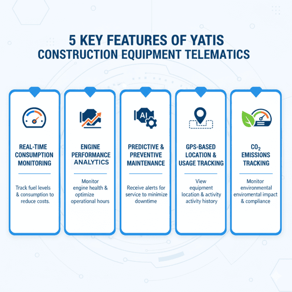 Yatis Telematics dashboard showing CO2 emissions and sustainability metrics