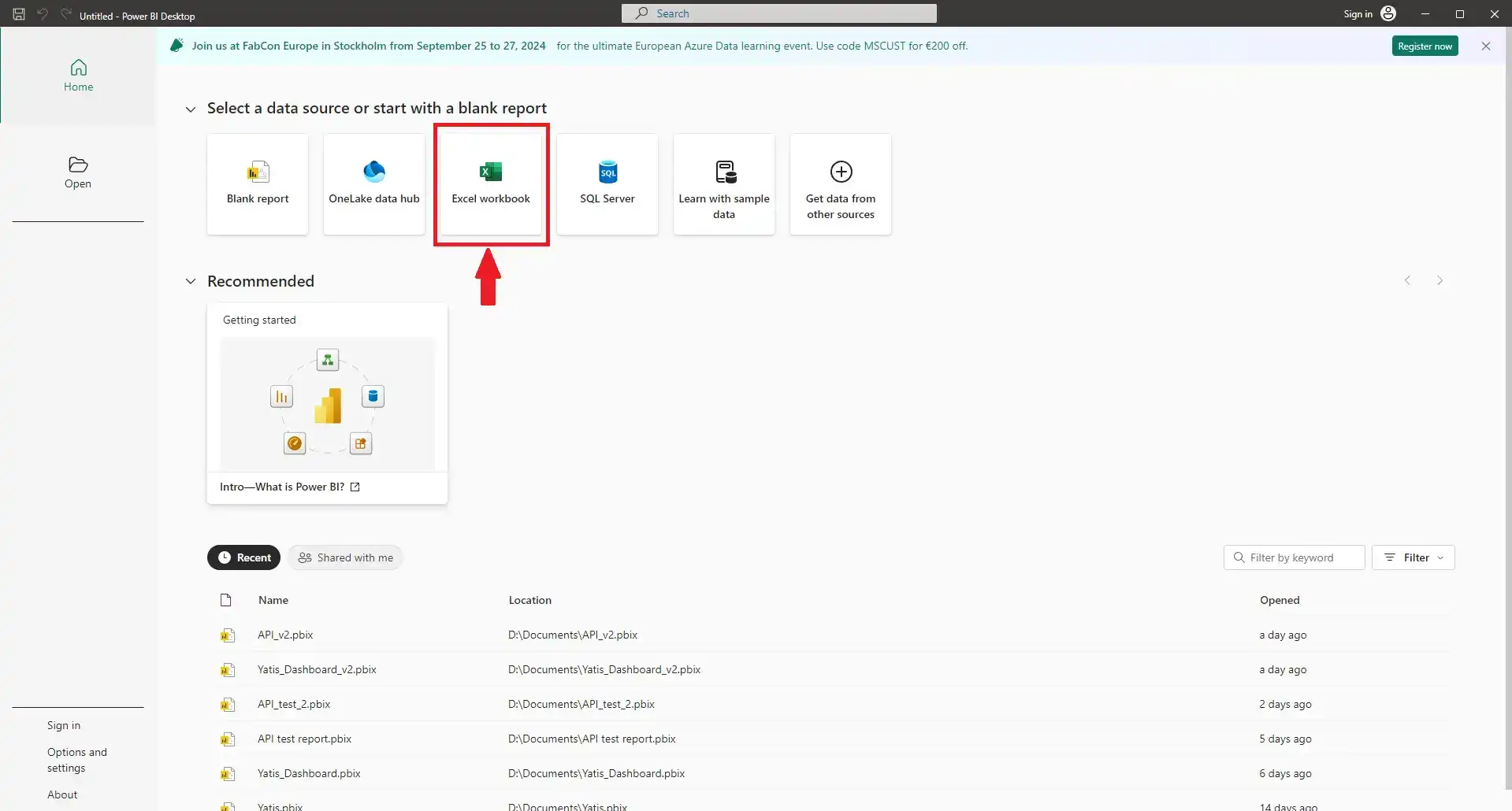 Import data screenshot