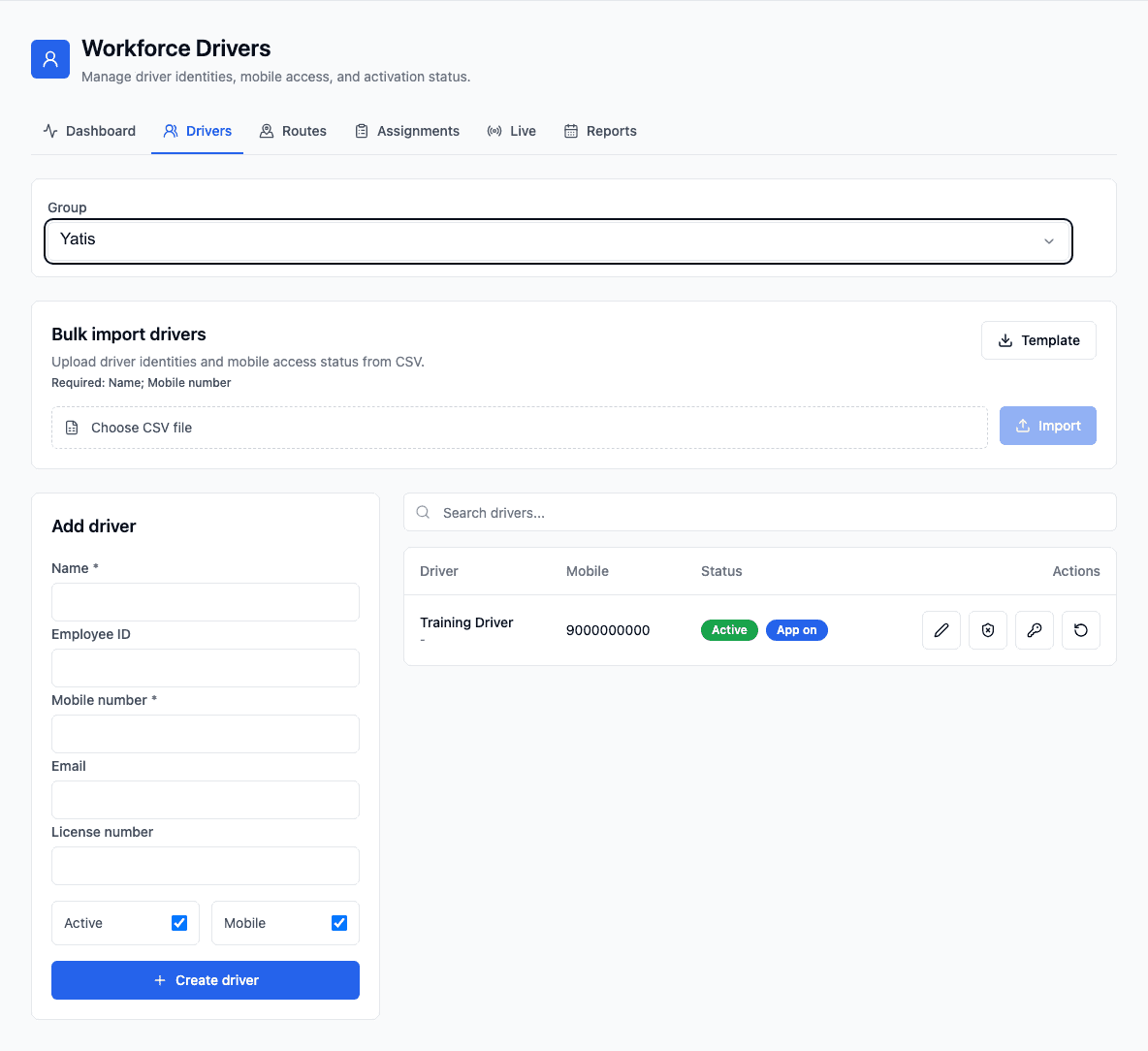 Workforce users management console