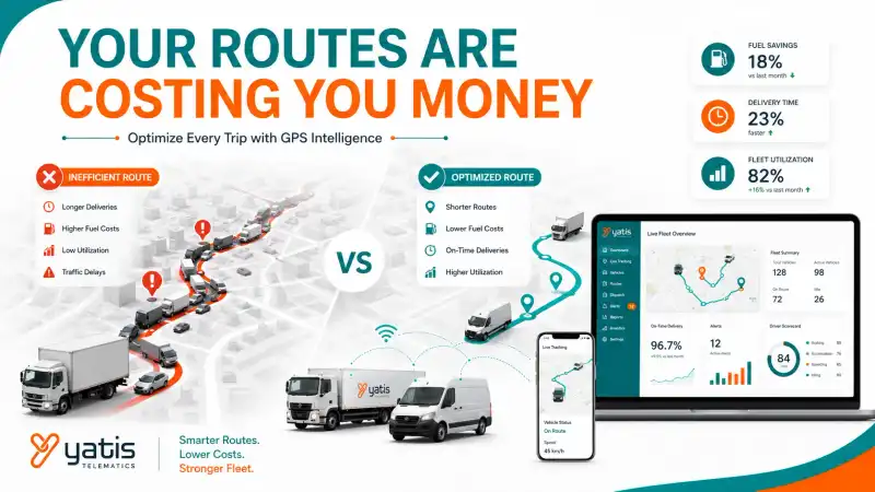 Fleet manager using GPS tracking and route optimization software to improve delivery routes, reduce fuel costs, optimize dispatch, and increase fleet efficiency
