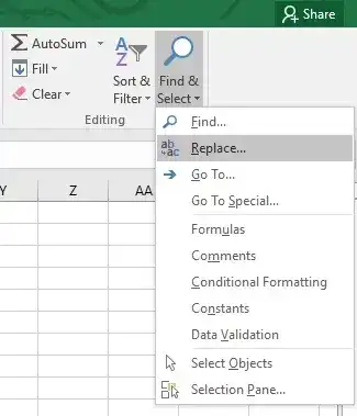 Replace NaN values screenshot