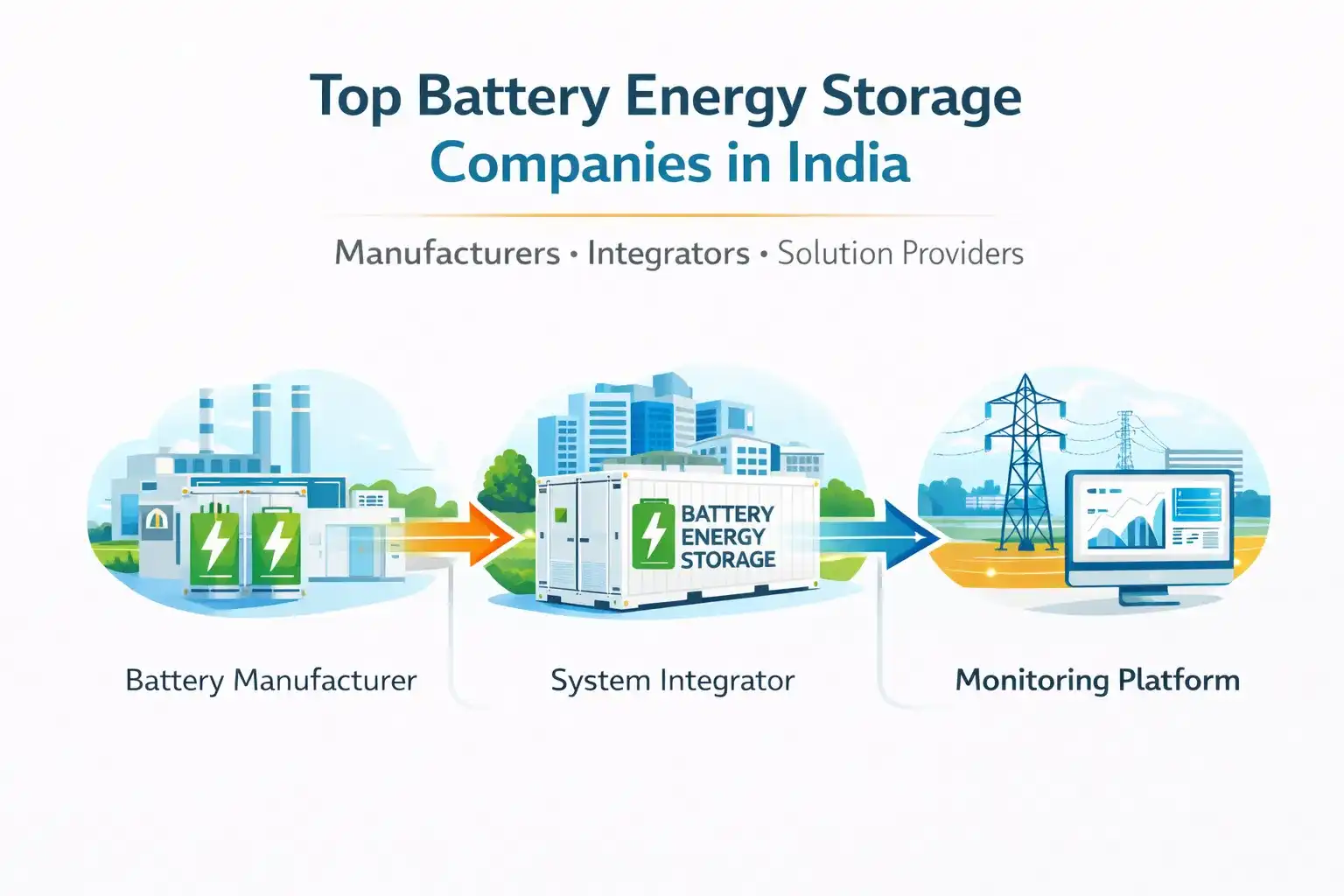 Top companies offering battery energy storage solutions in India across the value chain
