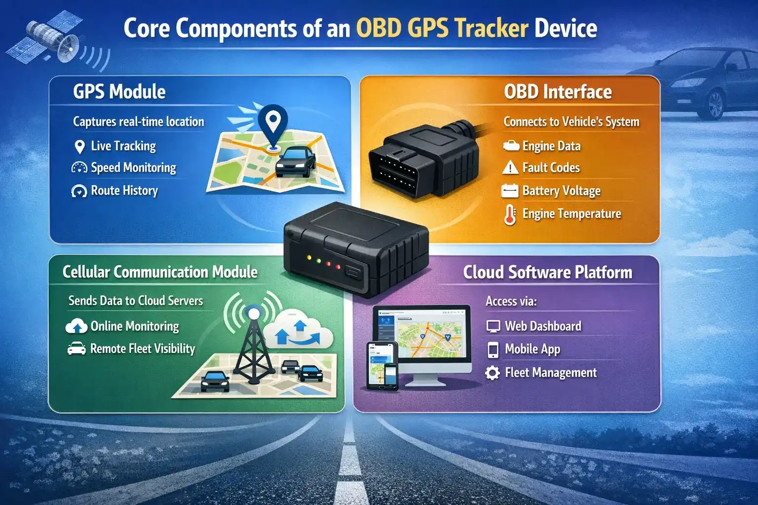 Core Components of an OBD GPS Tracker Device