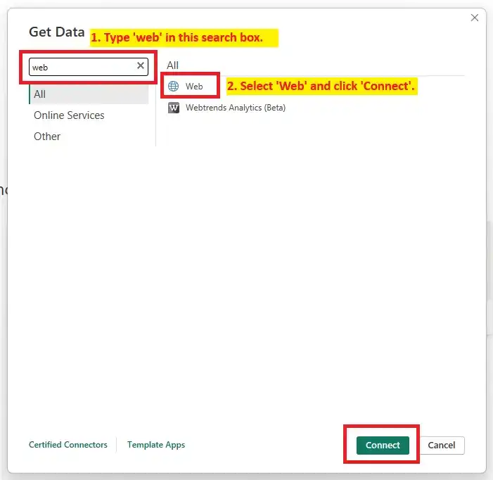 Search web input screenshot