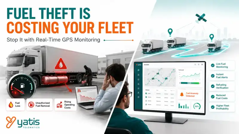 Commercial fleet manager using a GPS fuel monitoring system to detect fuel theft, monitor fuel levels, and receive real-time alerts for unauthorized fuel loss