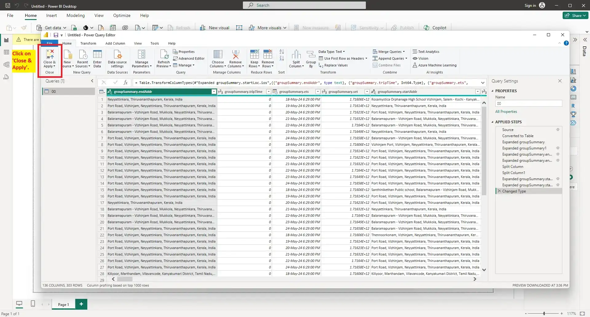 Close & Apply screenshot