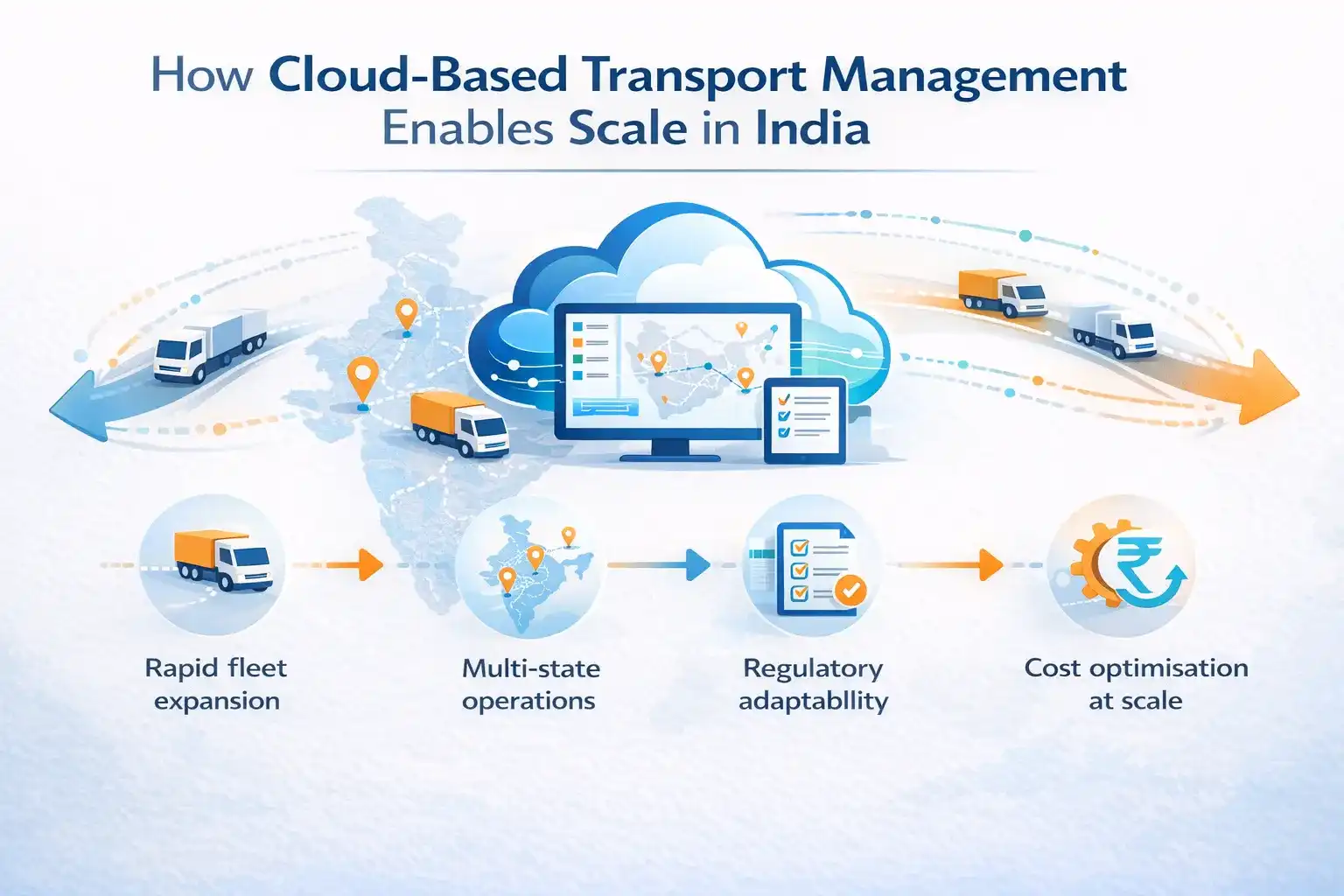 Diagram showing cloud TMS integrated within a broader transport intelligence platform stack