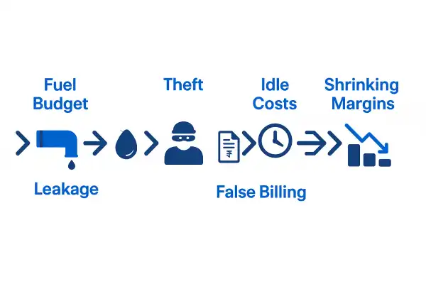 Fuel tracking system dashboard showing real-time monitoring capabilities