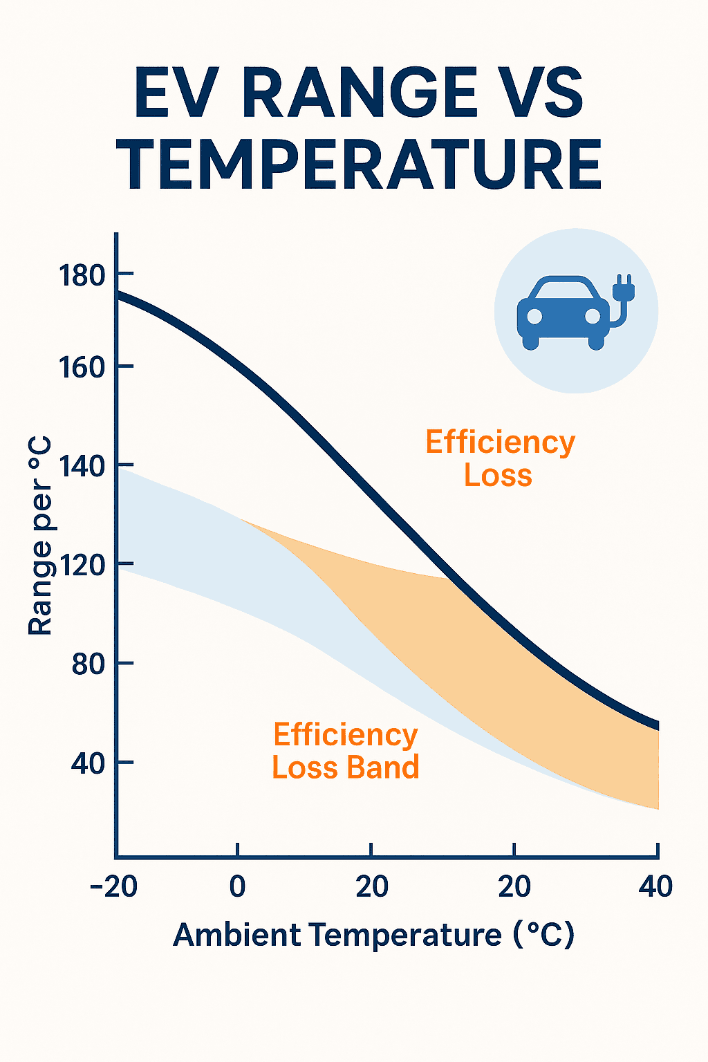 EV Range vs Temperature Chart