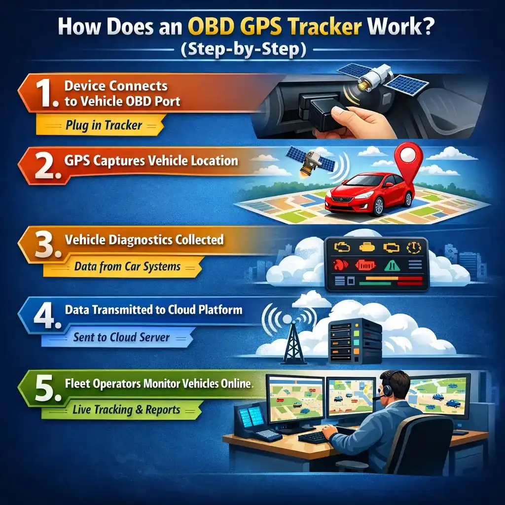How OBD GPS Tracker Works - Step by Step Process