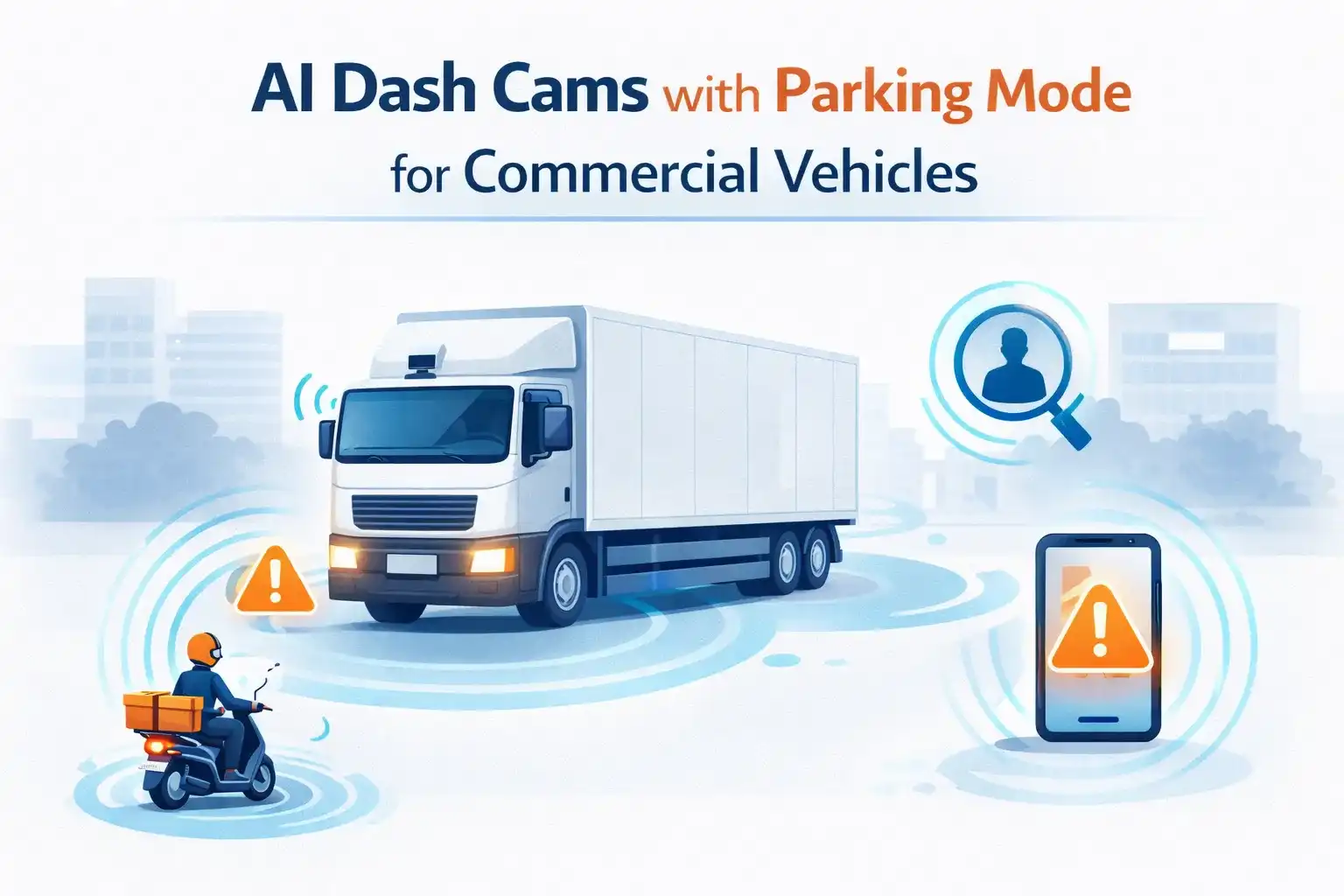 AI dash cams with parking mode protecting commercial vehicles when parked
