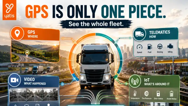 Fleet visibility platform combining GPS tracking, telematics, video and IoT data for a unified operational view