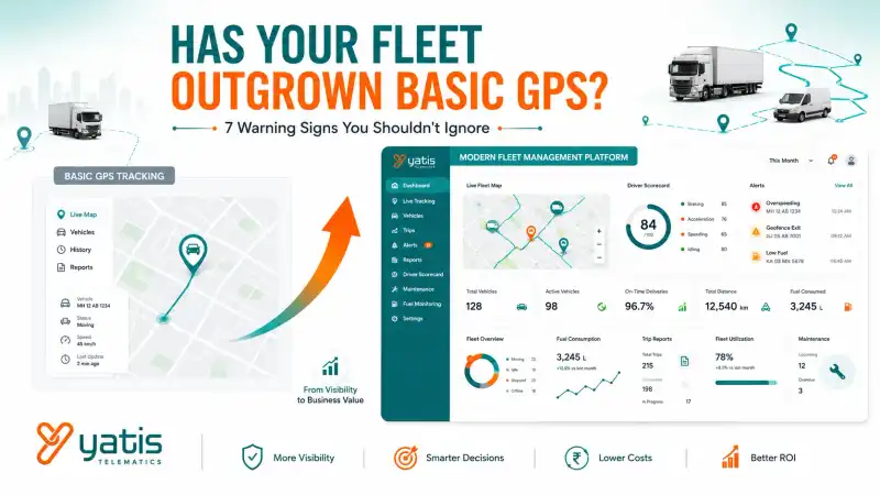 Fleet manager viewing an advanced GPS tracking dashboard with live vehicle locations, analytics, alerts, and driver performance metrics