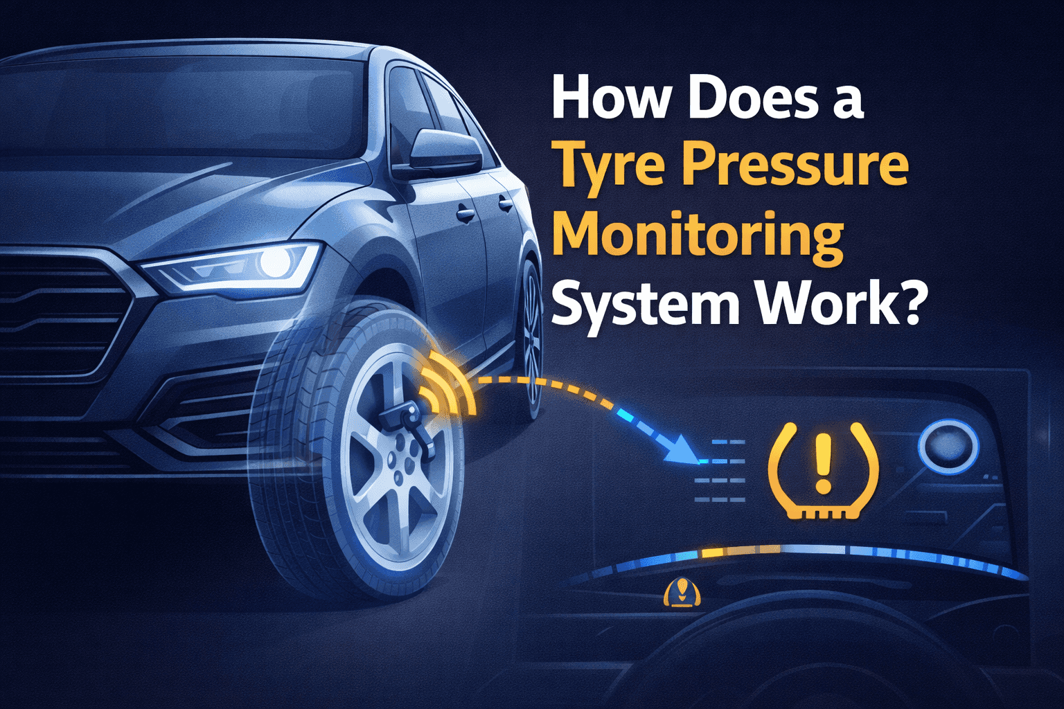 Thumbnail of How does a tyre pressure monitoring system work explained with sensor and dashboard alert