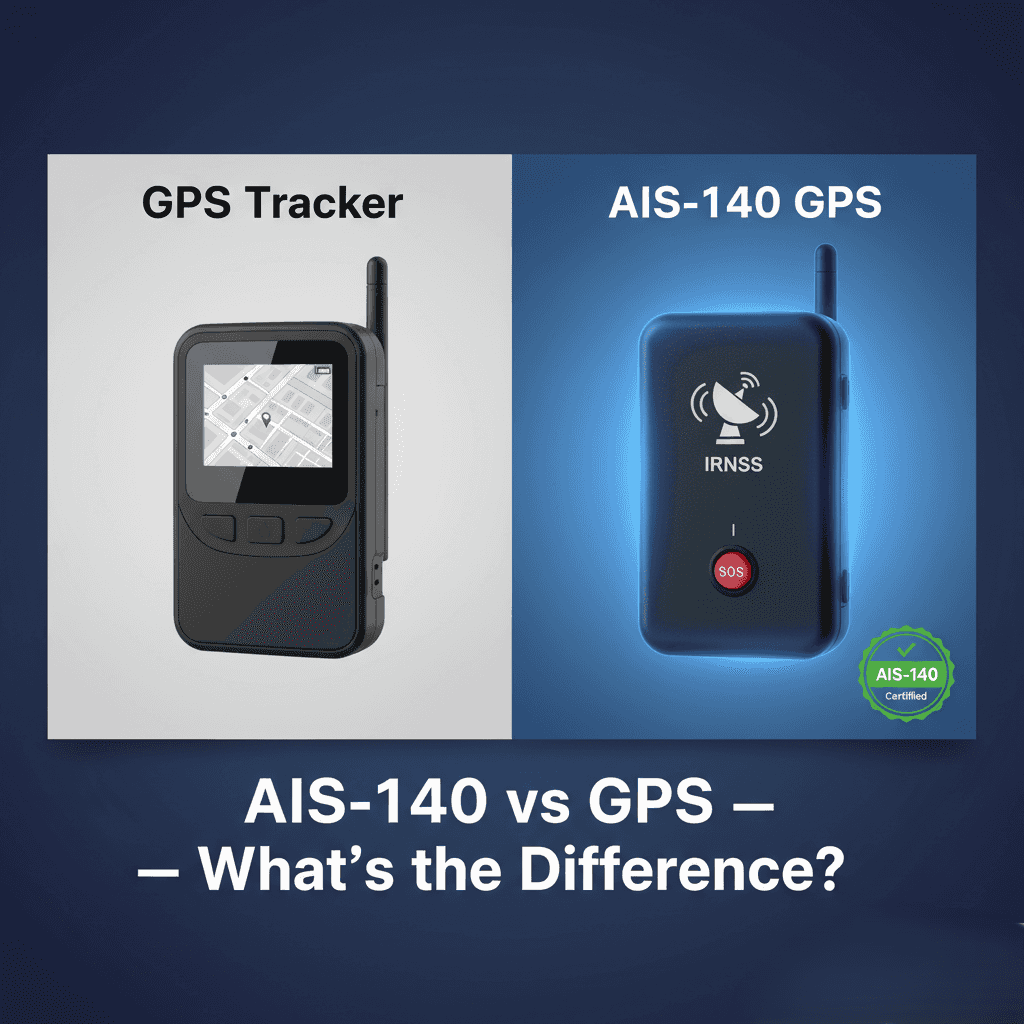 AIS-140 GPS vs Regular GPS Trackers comparison 2025 - compliance and safety features
