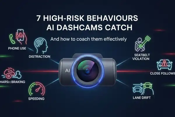 AI Dashcam detecting risky driving behaviors