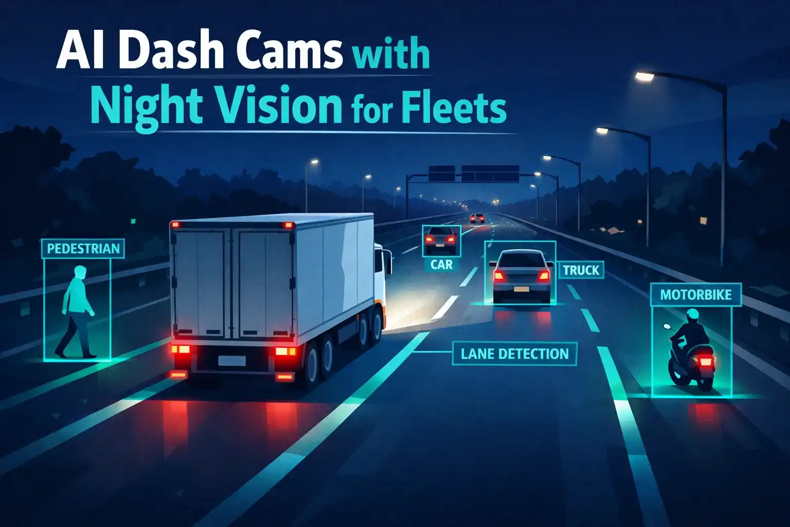 AI dash cams with night vision helping commercial fleets drive safely at night