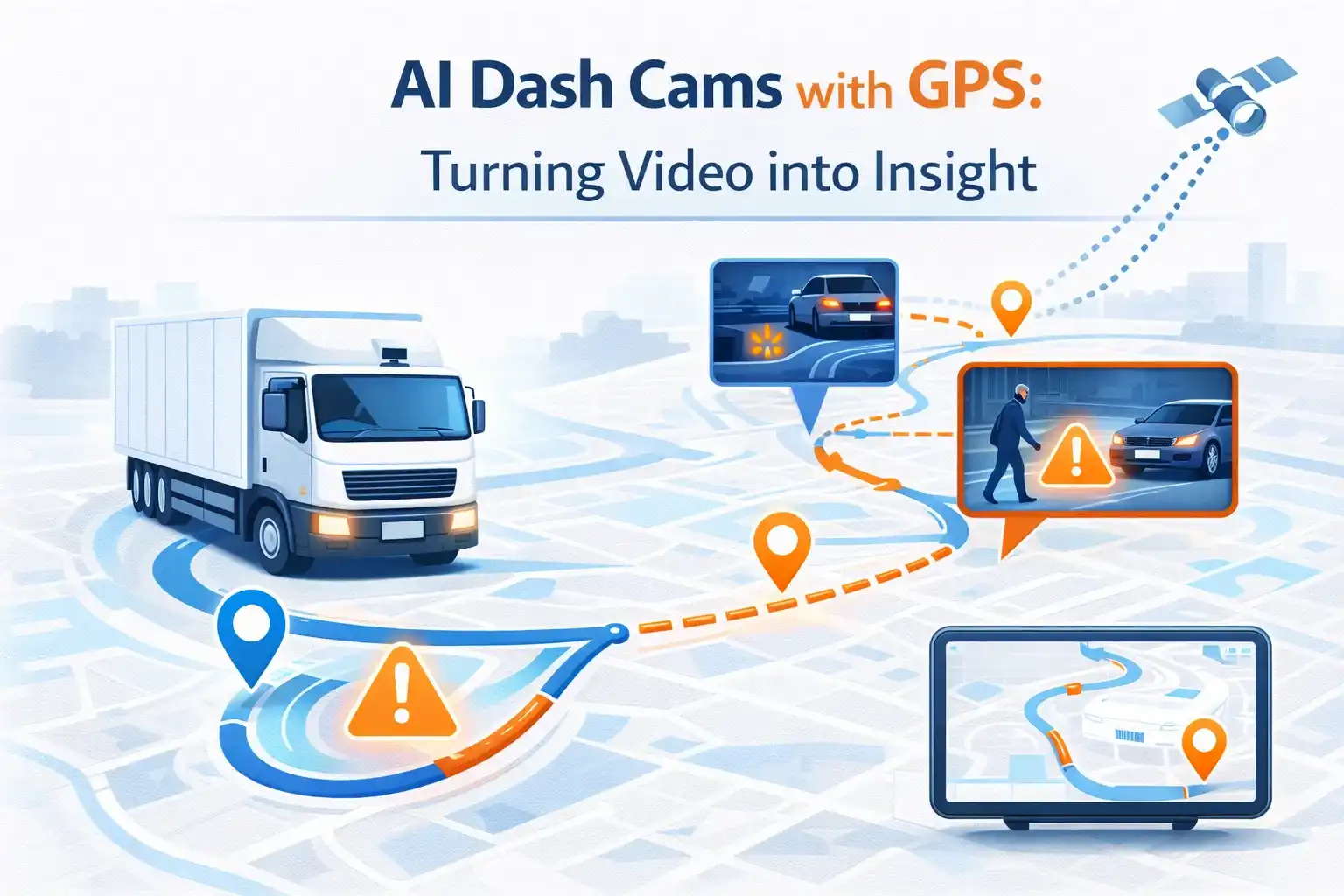 AI dash cams with built-in GPS adding location context to fleet safety events