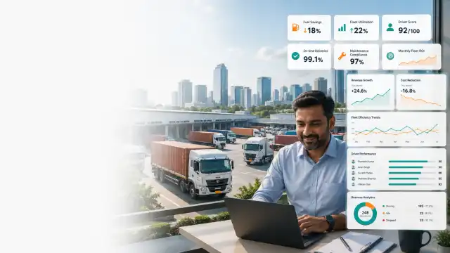 Business growth chart showing fleet ROI improvements from Yatis GPS tracking