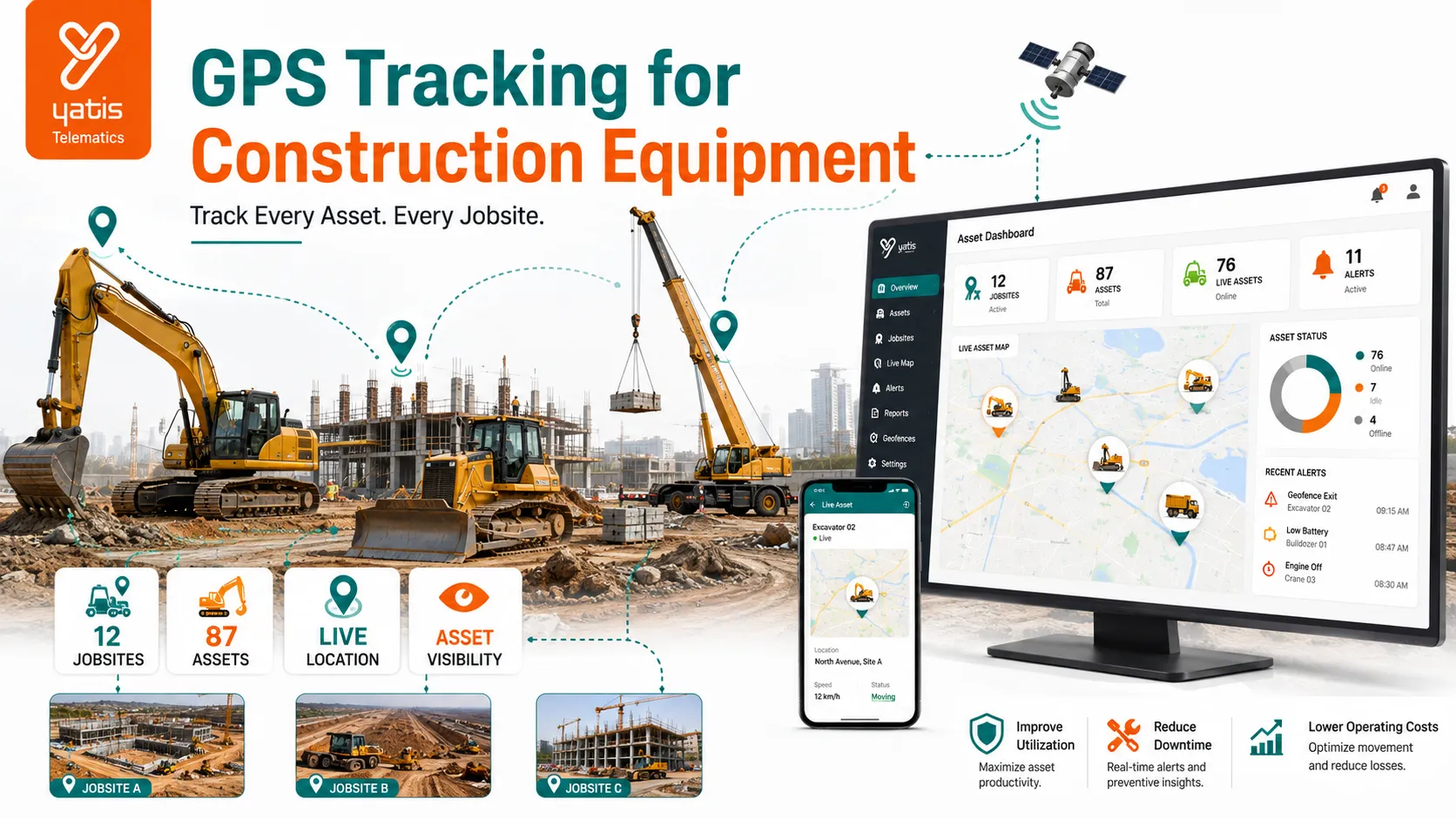 GPS Tracking for Construction Equipment: How Asset Tracking Improves Jobsite Visibility