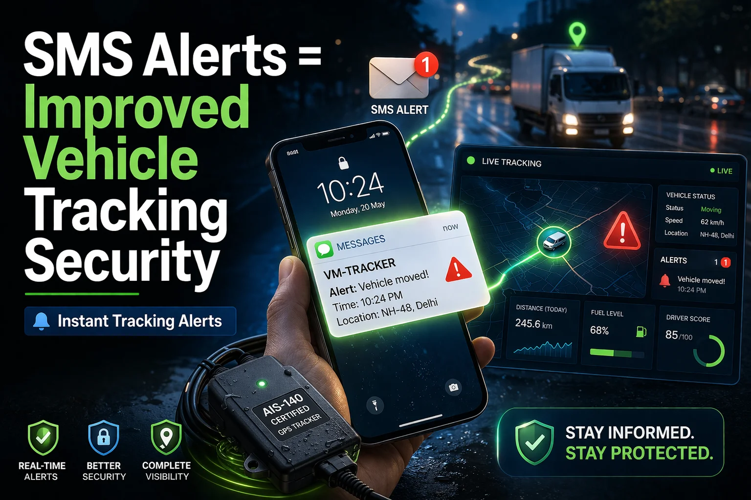 How SMS Alerts Improve Vehicle Tracking Security