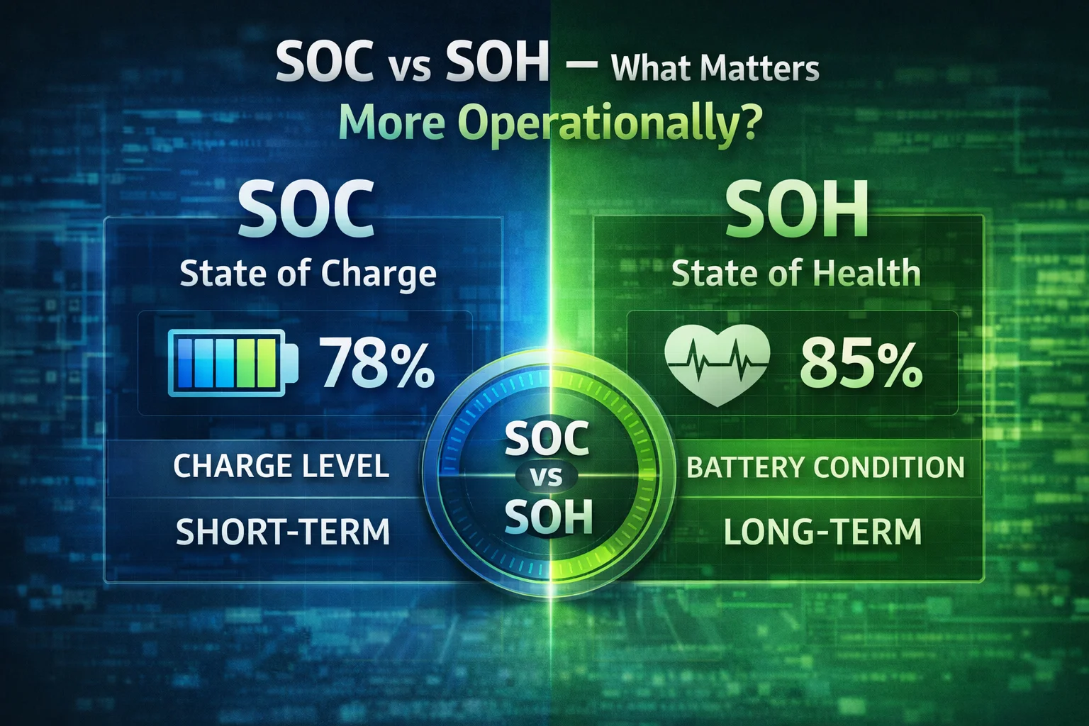 SOC vs SOH: What Matters More Operationally in Battery Monitoring?