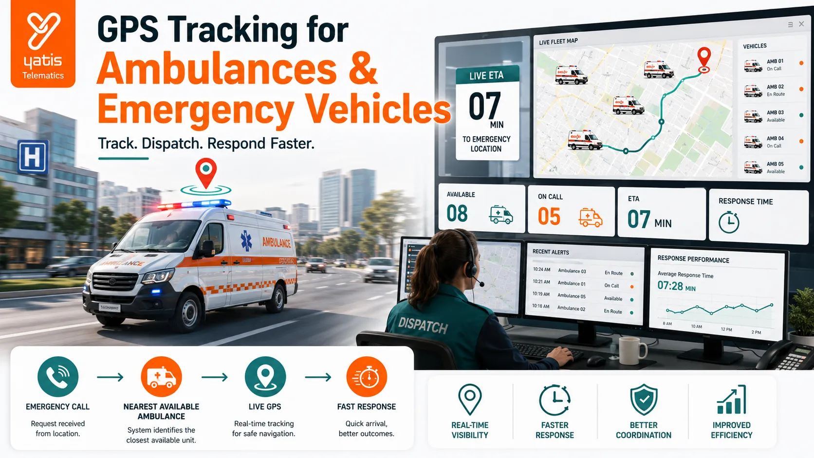 GPS Tracking for Ambulances & Emergency Vehicles: How It Improves Response Time